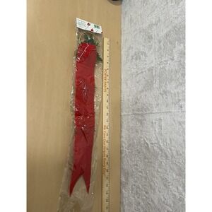 Forever Beautiful Christmas Door Swag Hanger Ribbon Santa Holly 23" NIP